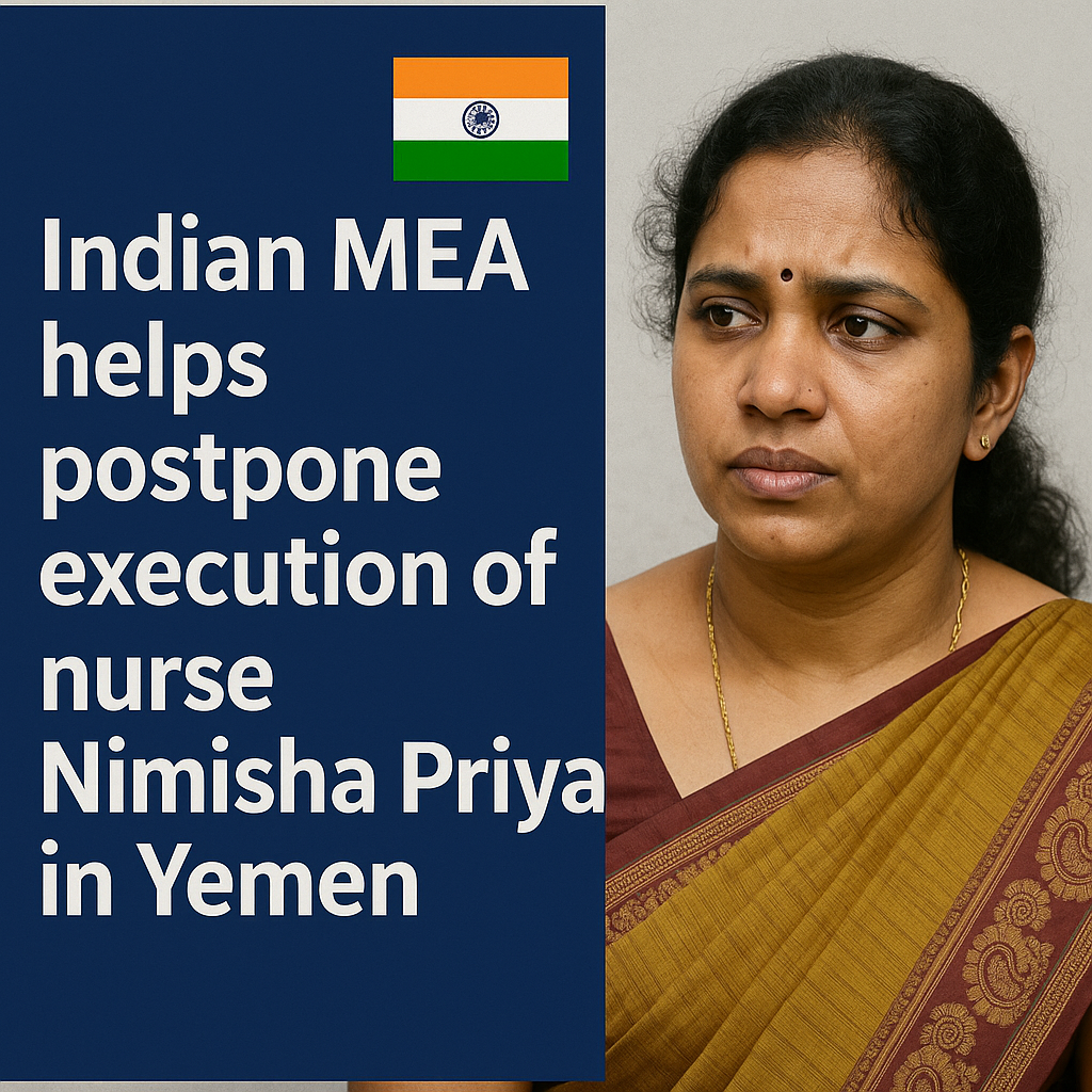 Indian MEA helps postpone execution of nurse Nimisha Priya in Yemen