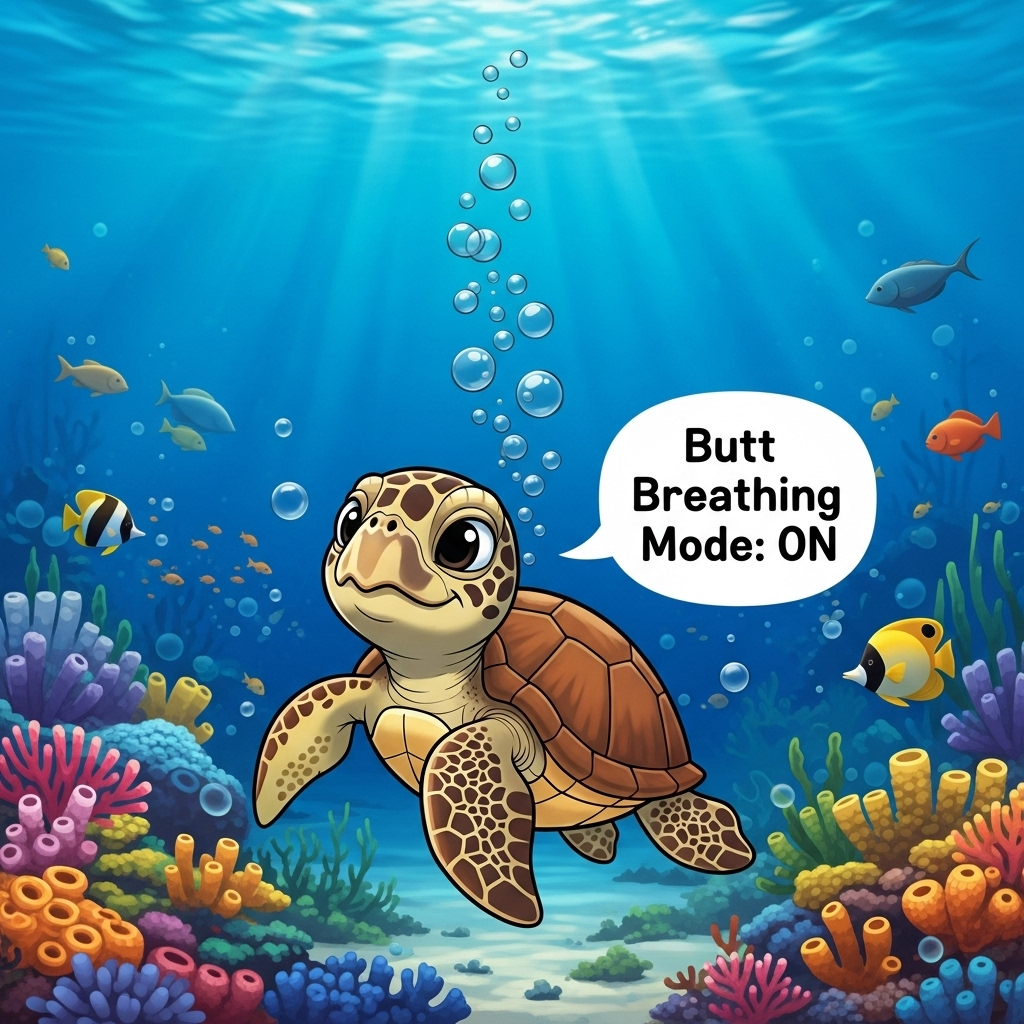 turtle can breathe with their butts - The Civic Sense