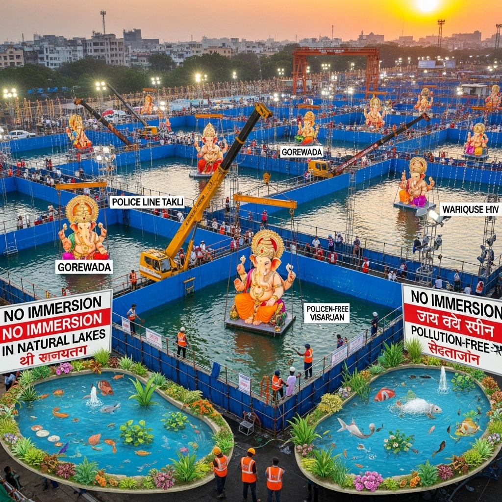 Nagpur Prepares Eco-Friendly Ganesh Visarjan with 419 Artificial Tanks