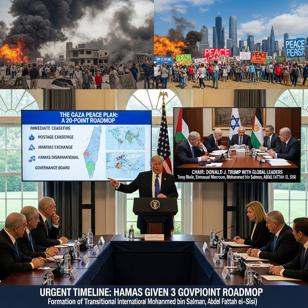 Trump proposes 20-point Gaza peace plan; Israel agrees.