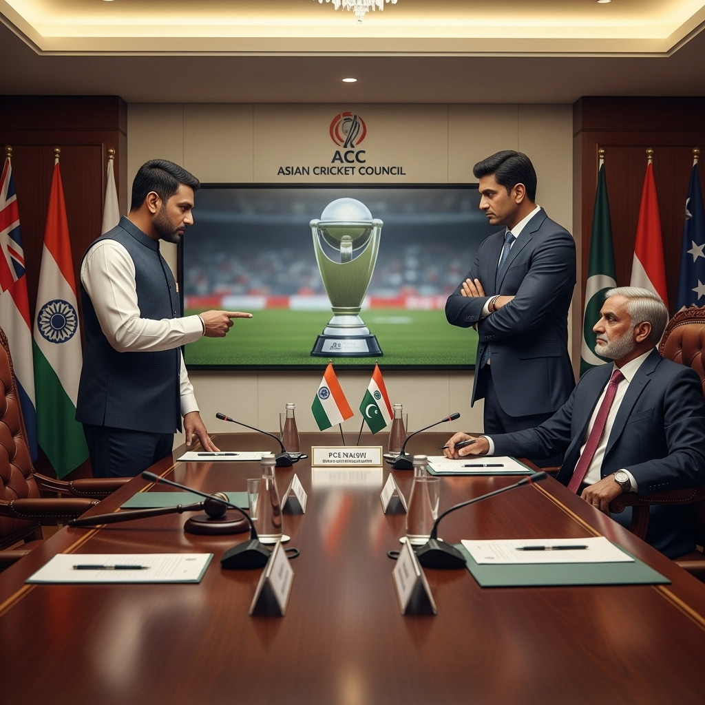 BCCI forces Mohsin Naqvi to congratulate India at ACC meet.