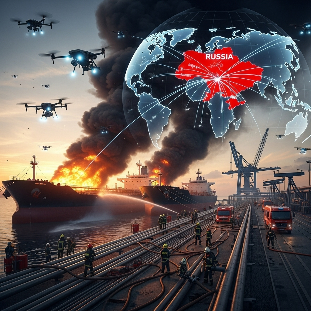 Ukraine Drones Strike Russia's Primorsk Oil Terminal