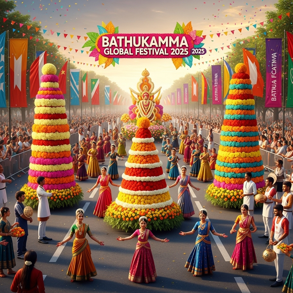 Telangana Plans to Globalize Bathukamma Festival