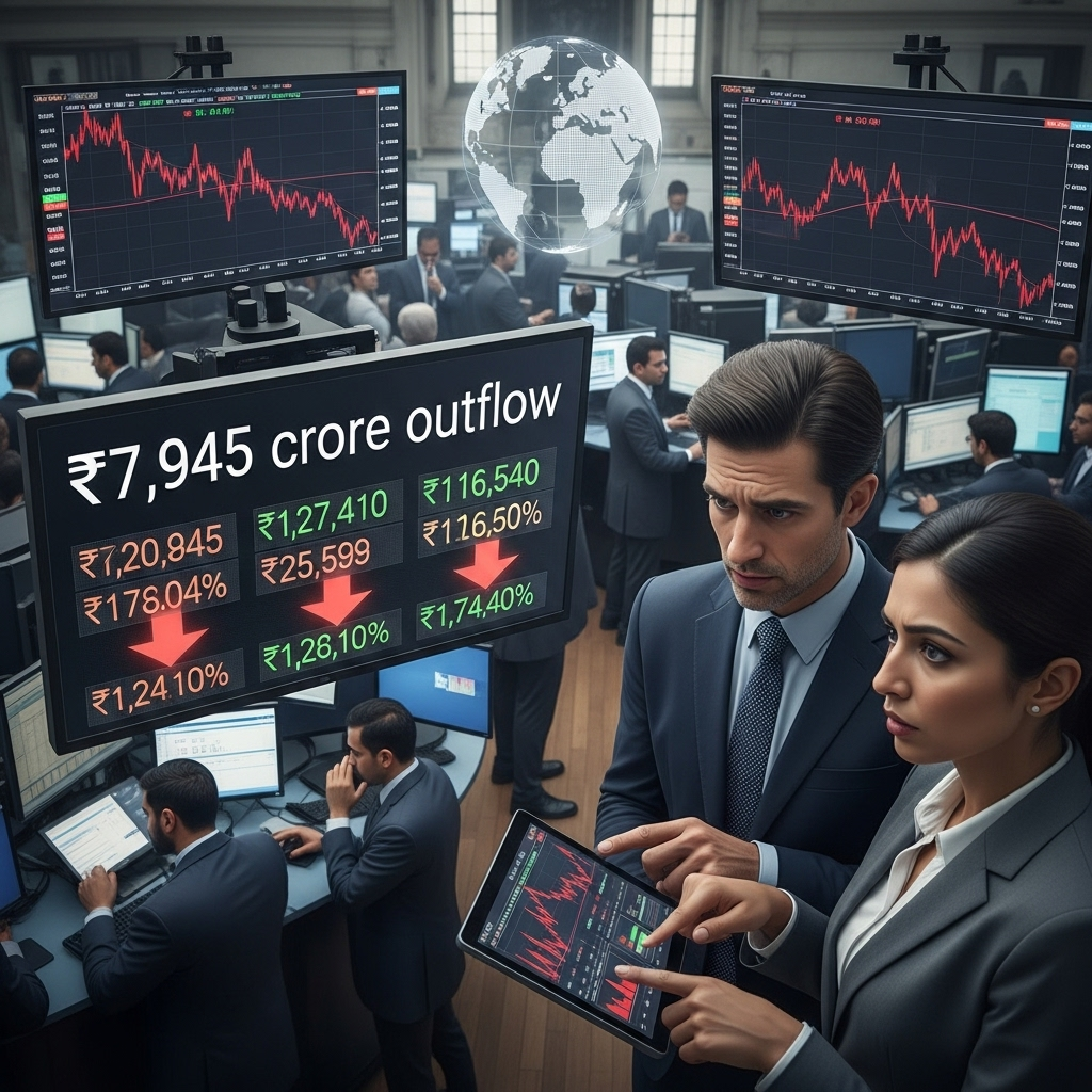 Foreign Portfolio Investors Withdraw ₹7,945 Crore from Indian Equities