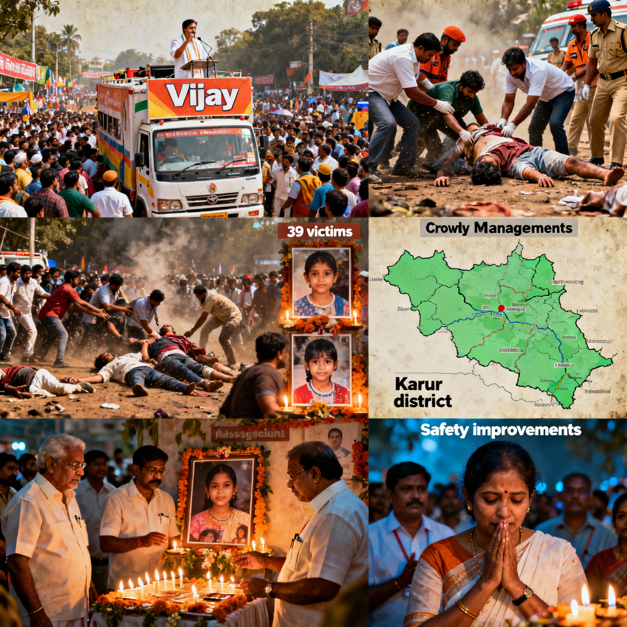 Crowd crush at political rally in Tamil Nadu kills ~39 people