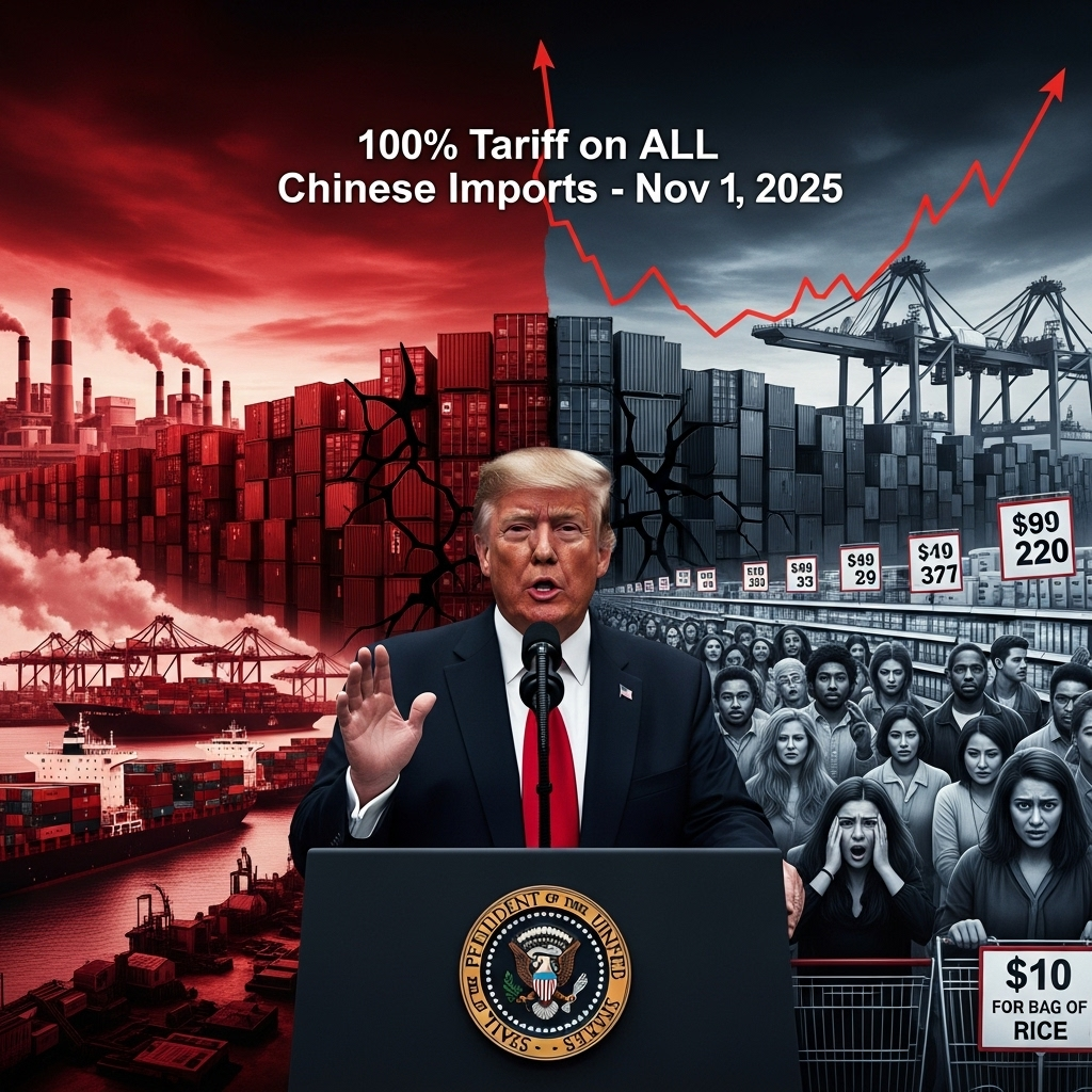 Trump Threatens 100% Tariffs on Chinese Imports Amid Escalating Trade Tensions