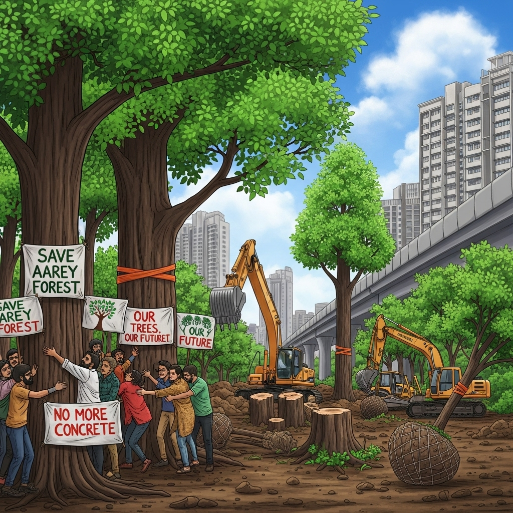 Forest / Tree Protests against Freeway Expansion in Mumbai