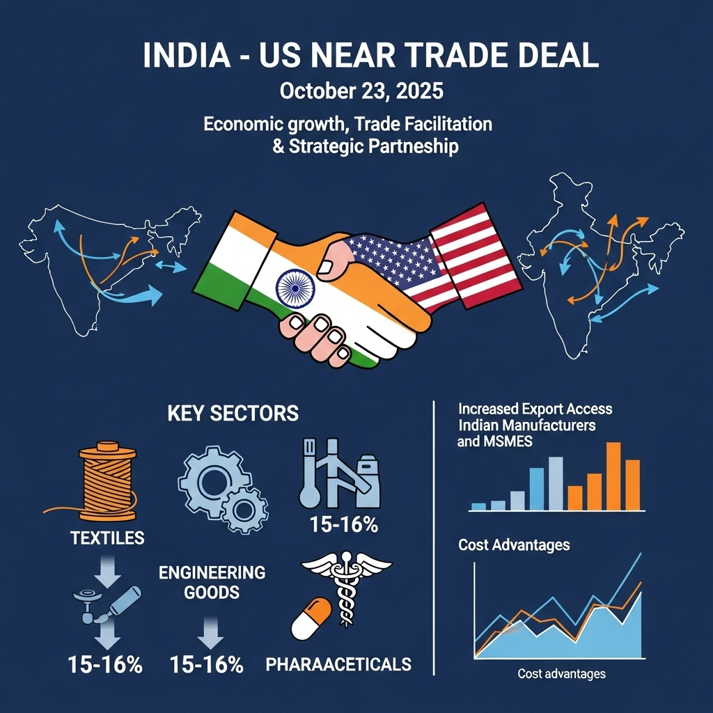 India, US near trade deal to reduce tariffs on Indian exports