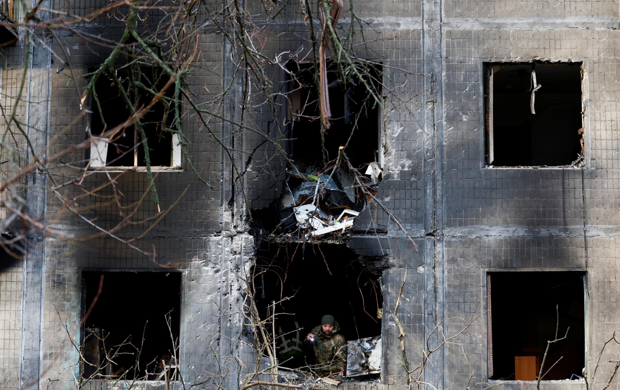 Kyiv hit in massive drone & missile attack; 11 injured